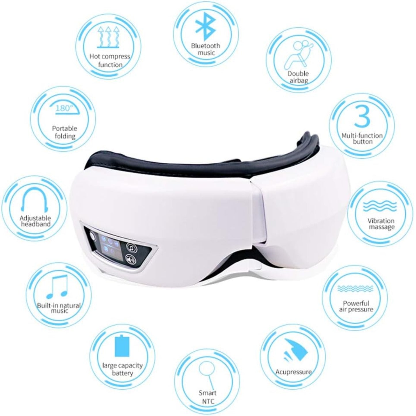 👁️ Intelligent Eye Massager – Heat, Vibration & Bluetooth Music