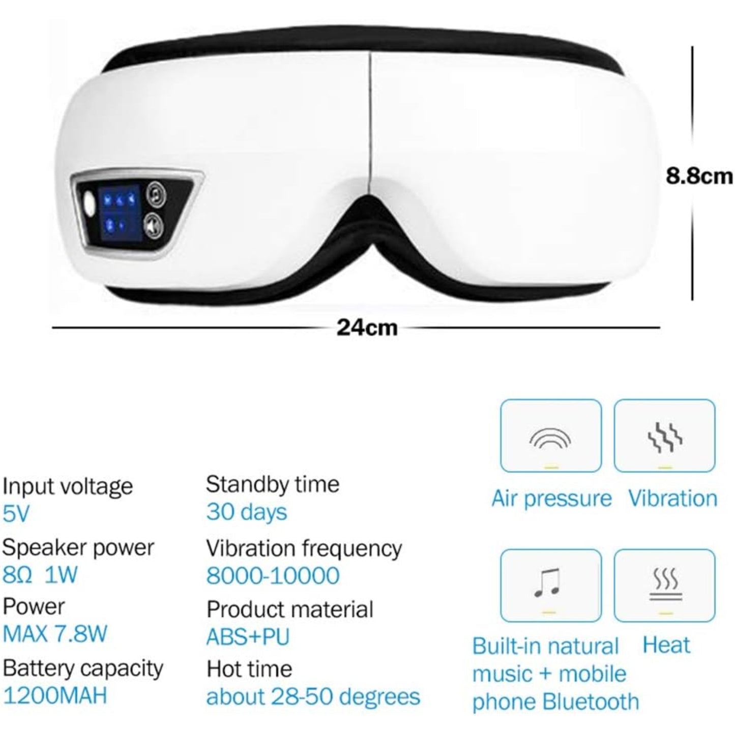 👁️ Intelligent Eye Massager – Heat, Vibration & Bluetooth Music