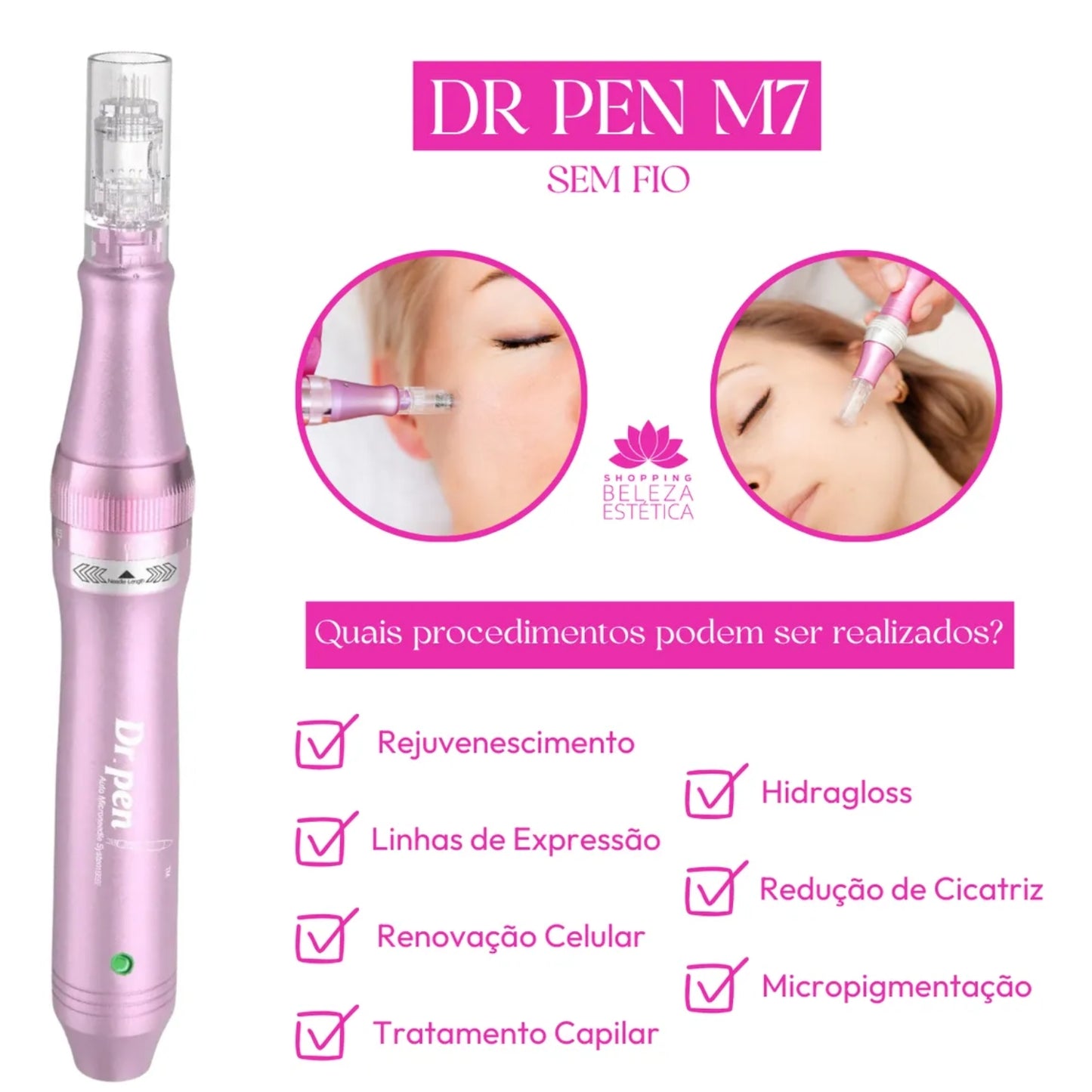 π Dr. Pen M7 Wireless Microneedling & PMU Pen β Professional Skin Therapy Tool