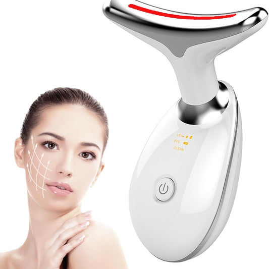 ✨ 3-in-1 Neck & Face Beauty Device – Light Therapy & Vibration Massager ✨